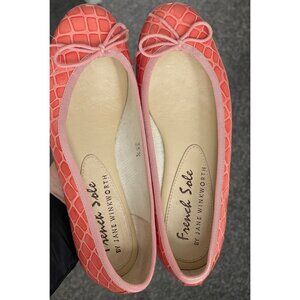 French soles shoes by Jane Winkworth size 5.5 pink  moc crocodile worn twice